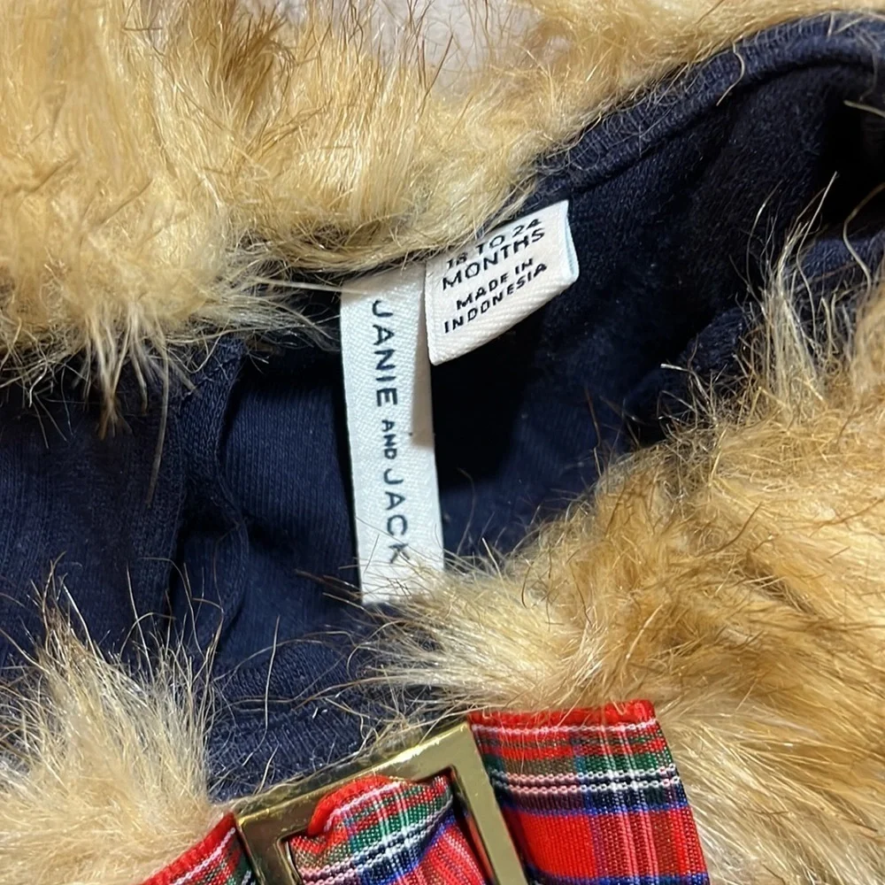Janie and jack faux fur collar shirt